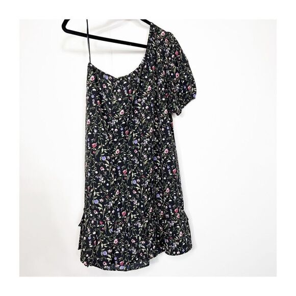 French Grey Stitchfix Dress Womens Short Single Sleeve Floral Mini Ladies Large - Picture 3 of 8